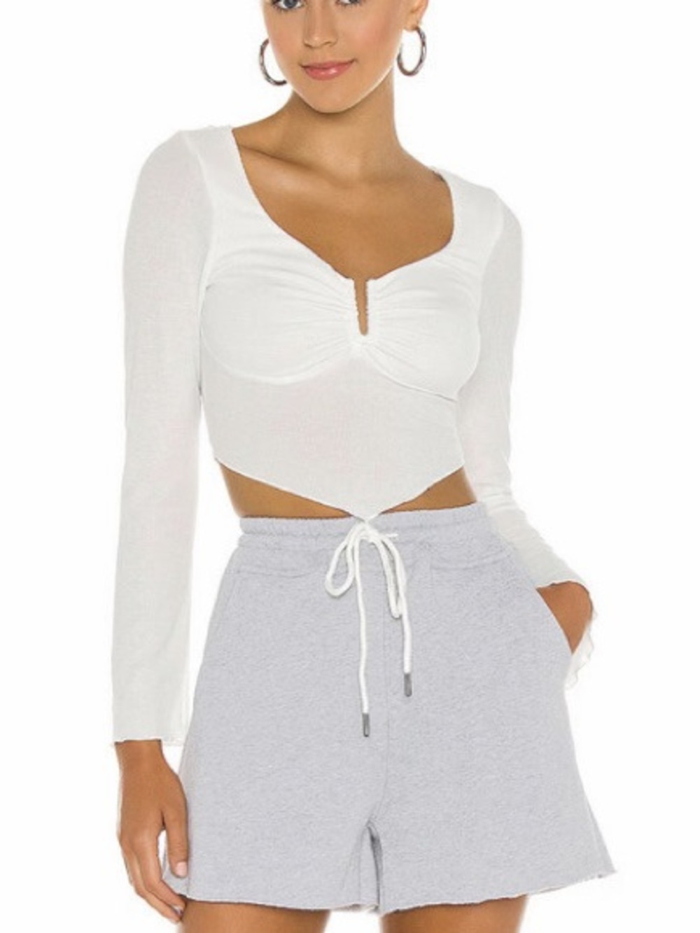 h:ours Light Gray Drawstring Athletic Lounge Shorts